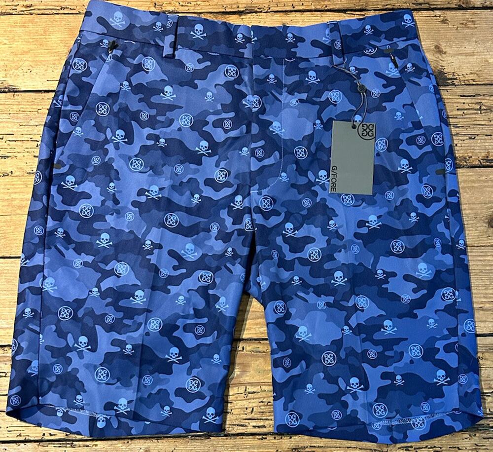 G/Fore Men’s Size 32 Blue Camo W/skulls Shorts NWT